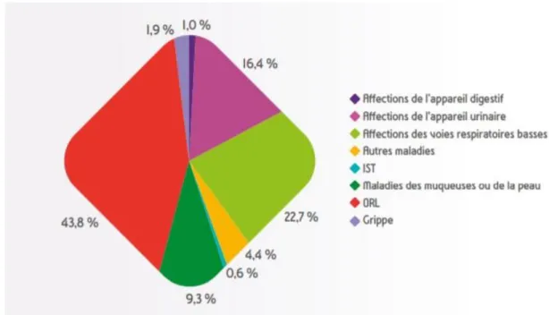 Figure 3 : Répartition des infections communautaires en 2016 ( % ) 