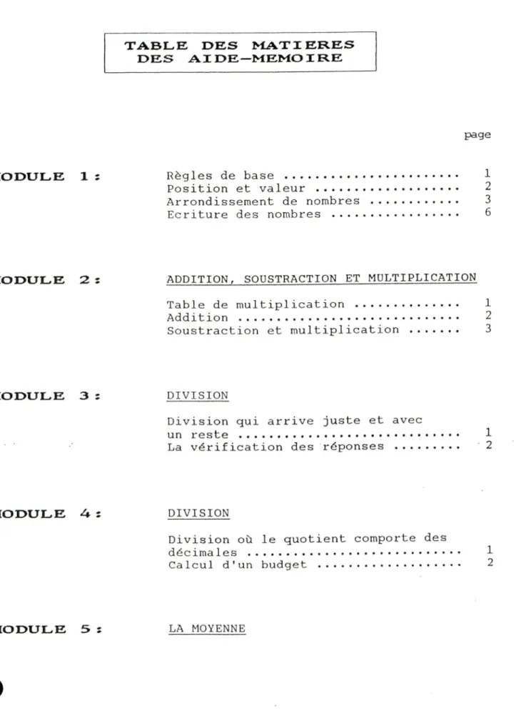 Table de multiplication  1