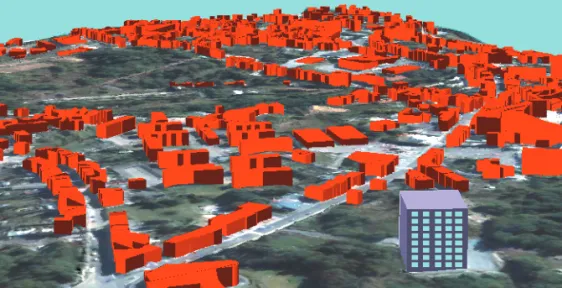 Figure 7. Simulation of the impact of a new building on the landscape.