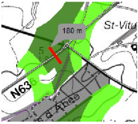 Figure 6. Absence d’un corridor-tampon autour de la voirie.  
