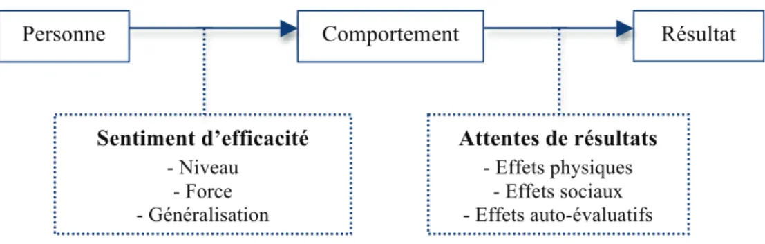 Figure 2. Les relations conditionnelles entre le sentiment d’efficacité et les attentes de  résultats 