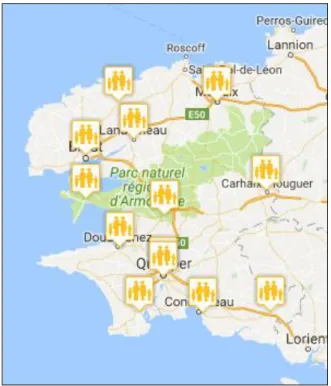 Figure 1: Répartition des CPEF dans le Finistère 