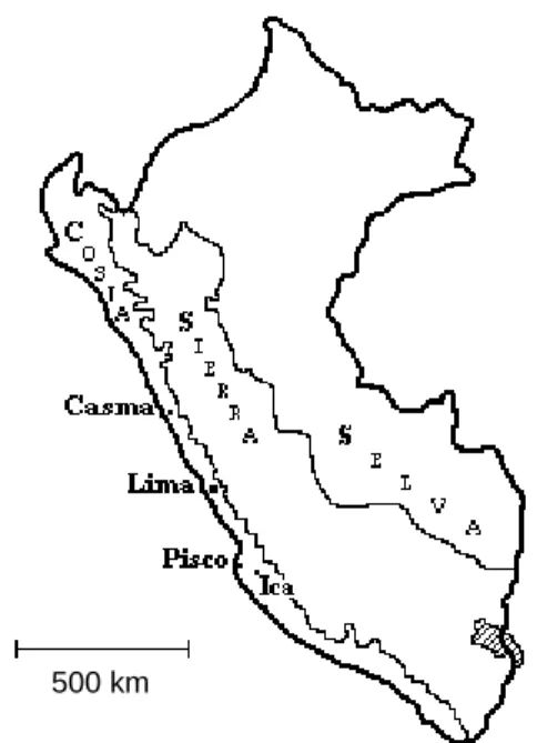 Figure 1. Les trois régions naturelles du Pérou — The three natural regions of Peru.