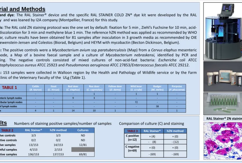 TABLE 1 (B. taurus) Cattle Goat (C. hircus) Red deer  (C. elaphus) Roe deer (C. capreolus) Fallow deer(D