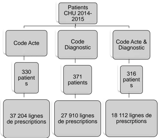 Figure 4-2 Arbre décisionnel d'identification de patients sous gastrostomie au CHU de Grenoble 