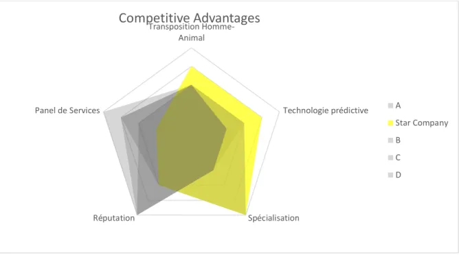 Figure 10 shows the interpretation  of the competitive  intelligence study:  on the right  side, the main 4 competitors of Star company are presented