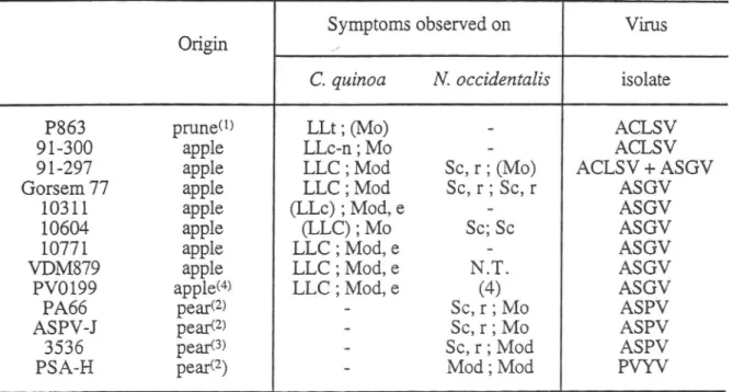 Table 2  -  Isolates  maintained  on  herbaceous  host  plants  in  the  greenhouse