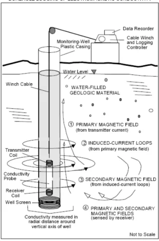 Figure 3.1: General principle of the electromagnetic method (Risch M. &amp; Robinson B, 2001).