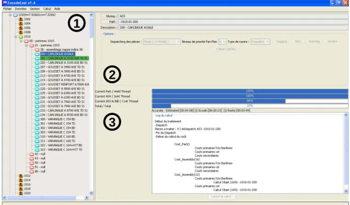 Fig. 8: Selection frame for cost calculation (debug data) 