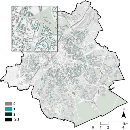 Figure 4. Roof stacking potential with respect to strict urban regulations &amp; buildings strength   Source: (Amer et al., 2017) 