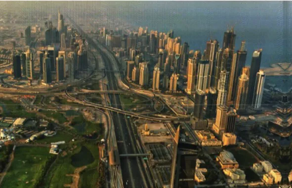 Fig 1.5: Sheikh Zayed Road, the main axis along which the city of Dubai extended. (Source: 
