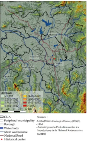 Figure 2. Relief of study area.   