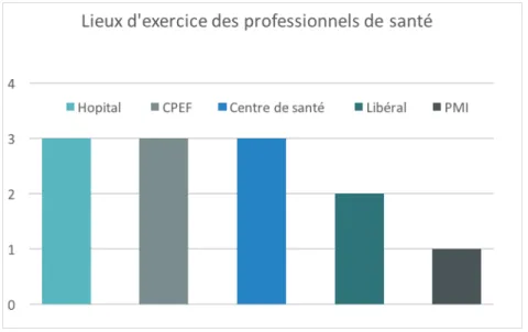Figure 1 : Lieux d'exercice des professionnels de santé 