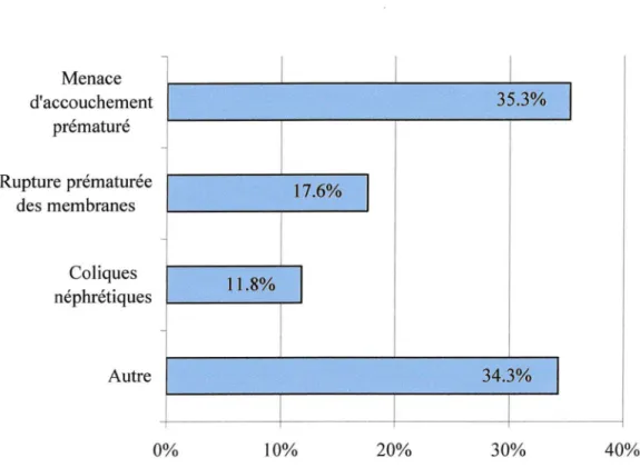 Figure 6 : Les principaux motifs d'hospitalisation des professionnelles  1 