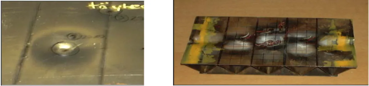 Figure 4. Typical failure modes for all steel sandwich panels (Kujala et al, 2002) 