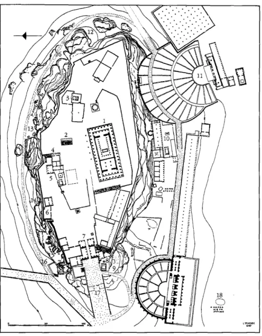 Fig. 4. L'Acropole et ses environs immédiats au Ile s. de notre ère (d'après J TRAVLOS, op