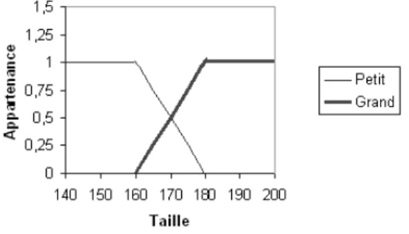 Fig. 2 : Fonctions d’appartenance pour la taille