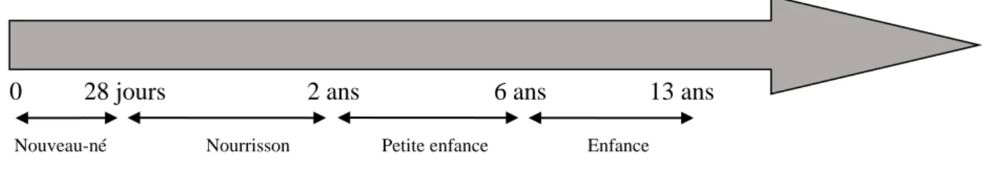 Figure 4: Les différents stades de l’enfance [32] 