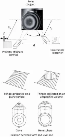 Figure 3. Principles of the Moiré projection technique. 
