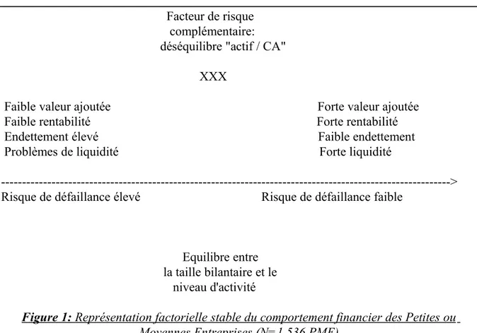 Figure 1:   Représentation factorielle stable du comportement financier des Petites ou    Moyennes Entreprises (N=1.536 PME)