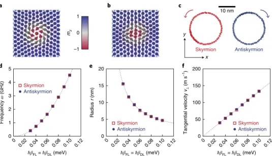 Figure 5 summarizes the current-driven dynamics of skyrmions  and antiskyrmions with the anisotropic DMI in Fig