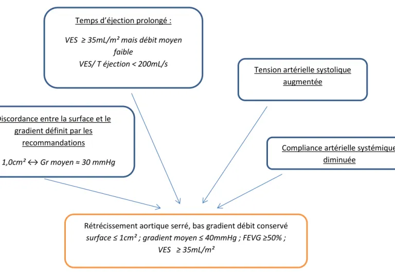Figure 6 : déterminants potentiels du RA bas gradient à débit conservé et FEVG préservée  .(source : Clavel M-A, Guzzetti E, Annabi M-S, Salaun E, Ong G, Pibarot P