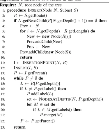 Fig. 3 illustrates the tree construction on a toy exam- exam-ple. Given the topology shown in Fig