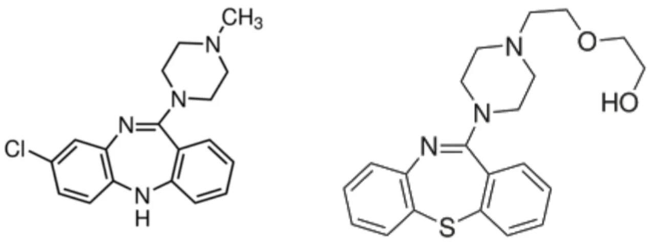 Figure   13   Structure   de   la   clozapine   [23]                                                                                                                                                                              Figure   14   Structure   de  