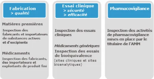 Figure 6 : Les 3 niveaux d’inspections du médicament. (16) 