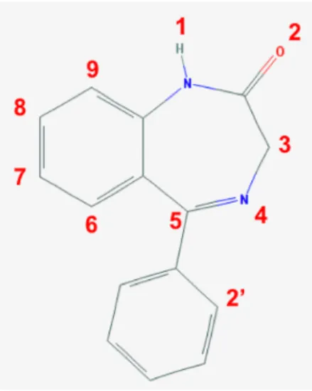 Figure 2 : Structure chimique du noyau benzodiazépine  