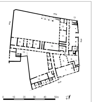 Figure 13. Distribution intérieure du monastère d’Épinal à la fin du xviii e   siècle