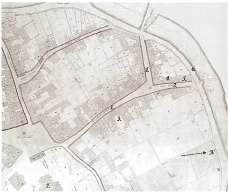 Fig. 3. Plan cadastral de la ville de Tongres, 1827, detail de la Hemelingenstraae 42)
