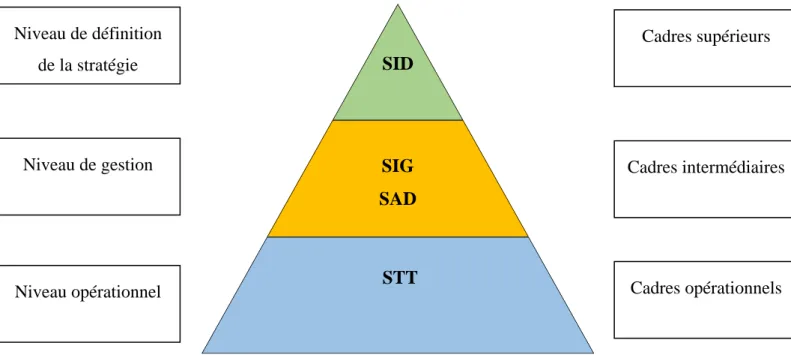 Figure 2 : Classification des SI selon leur fonction hiérarchique 