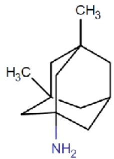 Figure 12: Structure chimique de la Mémantine, d’après www.drugbank.ca . 