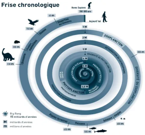 Figure 1 : Frise chronologique (Mollo &amp; Noury, 2013) 