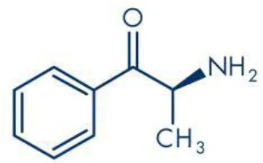 Figure 2 : Structure moléculaire de la cathinone (48a)  Formule moléculaire : C 9 H 11 NO  