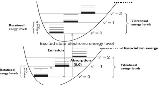 Figure  8.  The  relative  order  of  electronic,  vibrational  and  rotational  energy  levels  (modified from Ref