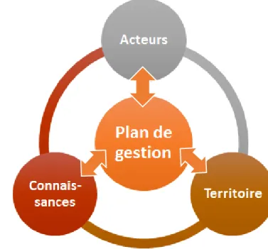Figure 4 : Diagramme présentant les trois piliers nécessaires à l’élaboration d’un plan de gestion 