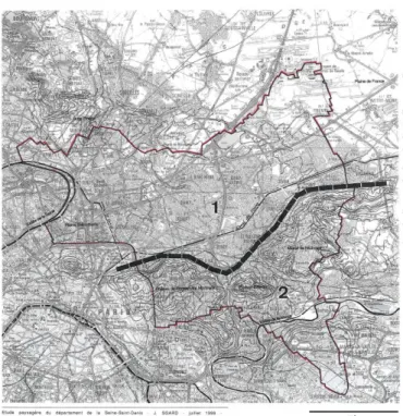 Figure 4 : Découpage primaire du territoire en deux entités