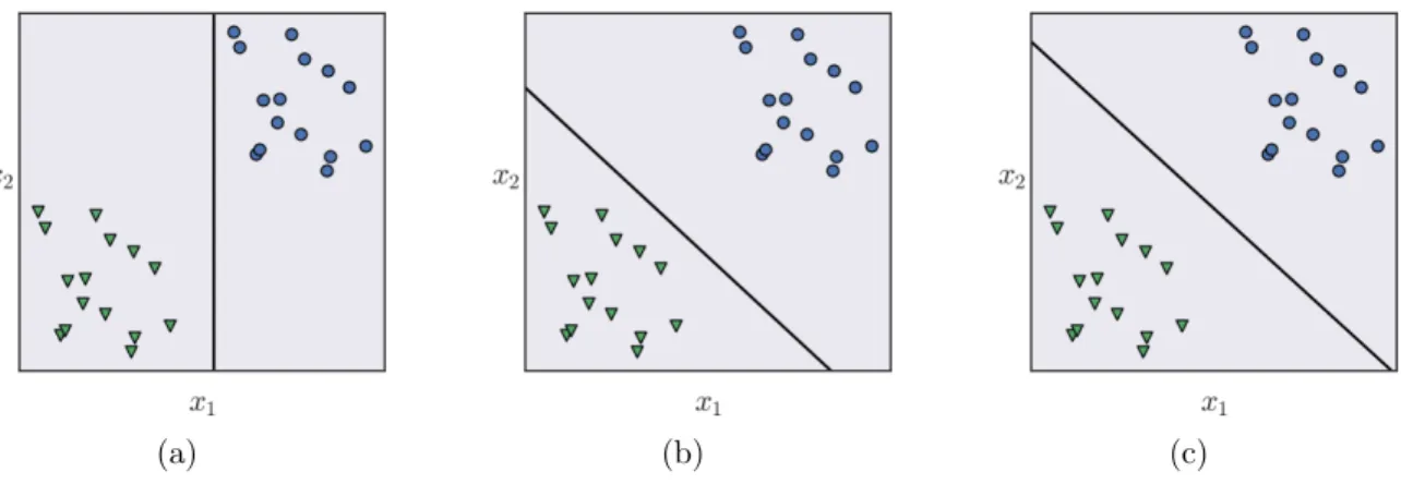 Figure 1.4: Linear models with no classification errors.