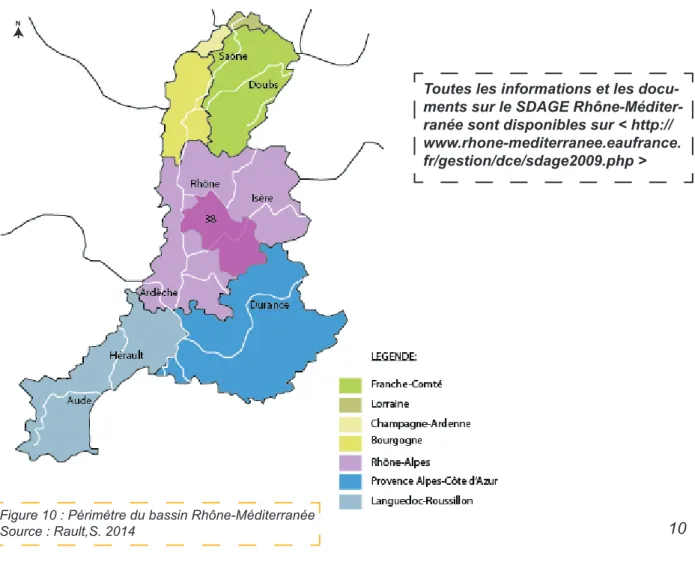 Figure 10 : Périmètre du bassin Rhône-Méditerranée
