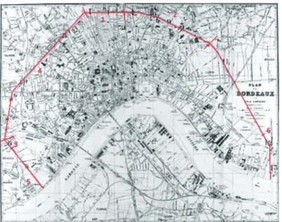 Figure 15 : Tracé des boulevards et phasage de leur construction  Source : Shoonbaert, 2007 - Réalisation : M