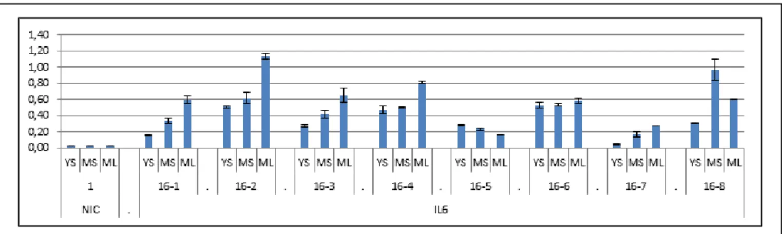 Figure 5: Total IL6 Yields of the line 16: full set of data 