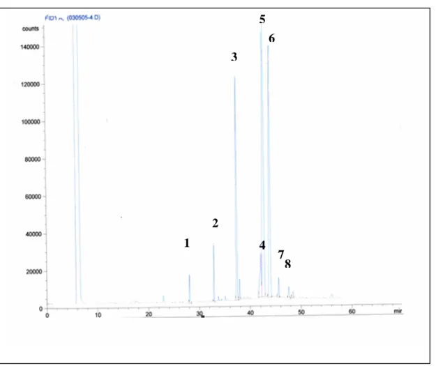 Figure 2 : Chromatogramme des acides gras totaux des MEH 
