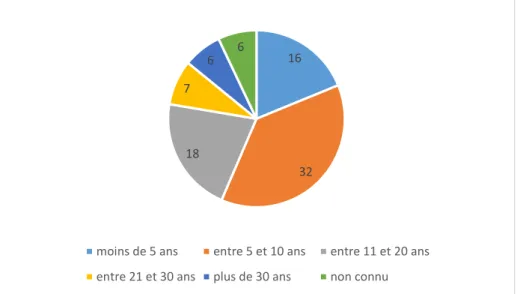 Figure 4 : Graphique sectoriel des entreprises en fonction de leur âge (Corentin Leguillé) 