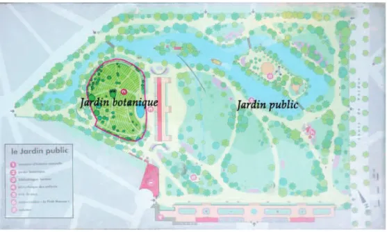 Figure 22 : Plan du Jardin public et Jardin botanique 