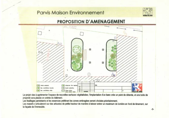 Figure 5 : Plan de plantations du jardin proposé par la ville de Lyon.