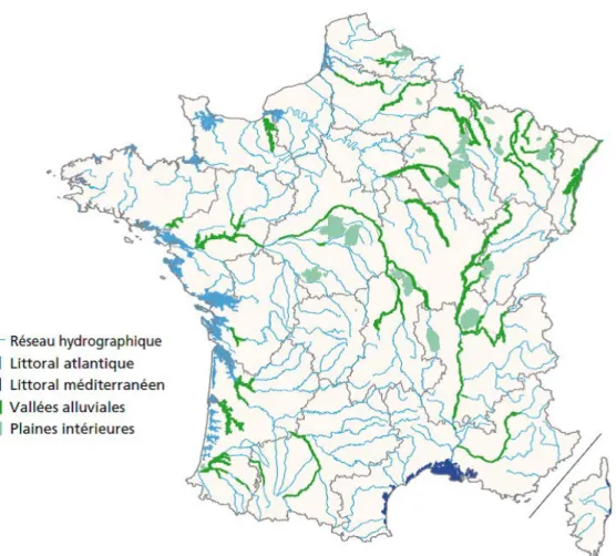 Figure 1. Zones humides d'importance majeure en France 