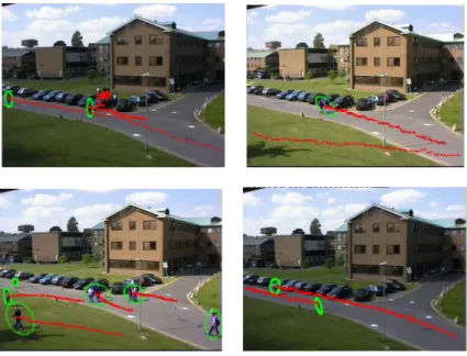 Fig. 5. Results of tracking four noisy sequences to evaluate the robustness of our method