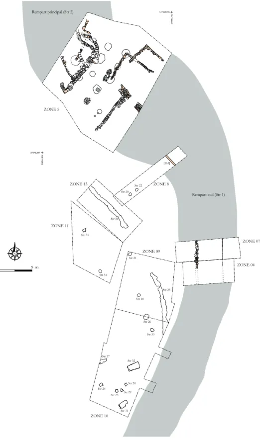 Fig. 83.    Pont-de-Bonne  «  Rocher  du  Vieux-Château  ».  Plan  général (© Cercle archéologique Hesbaye-Condroz).